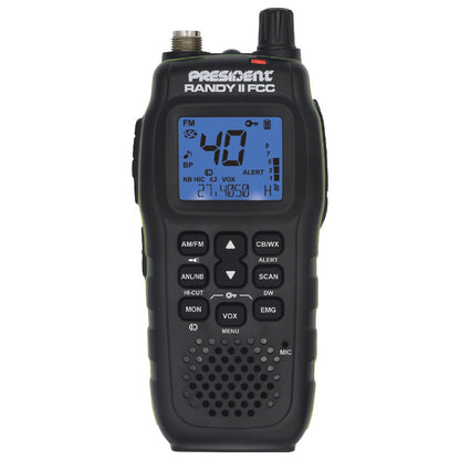 PRESIDENT 40 CHANNEL HANDHELD AM/FM CB RADIO NO WARRANTY (RANDY II)