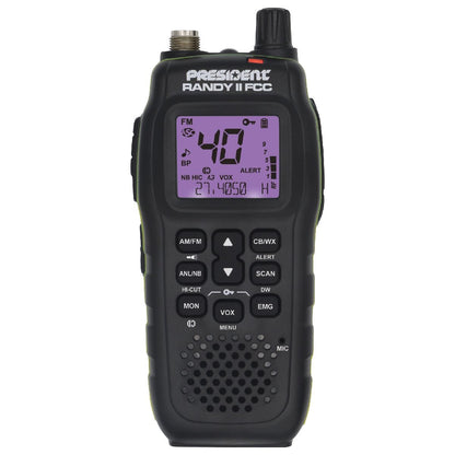 PRESIDENT 40 CHANNEL HANDHELD AM/FM CB RADIO NO WARRANTY (RANDY II)