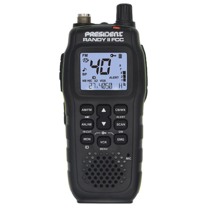 PRESIDENT 40 CHANNEL HANDHELD AM/FM CB RADIO NO WARRANTY (RANDY II)