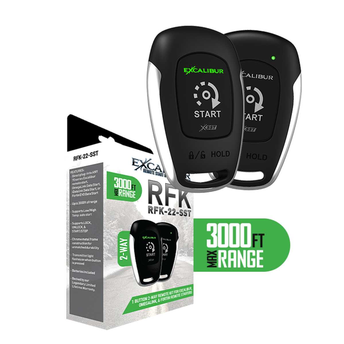 EXCALIBUR 900 MHZ SST 2-WAY 1 BUTTON RANGE EXTENDER RF KIT 3000' (RFK-22-SST)