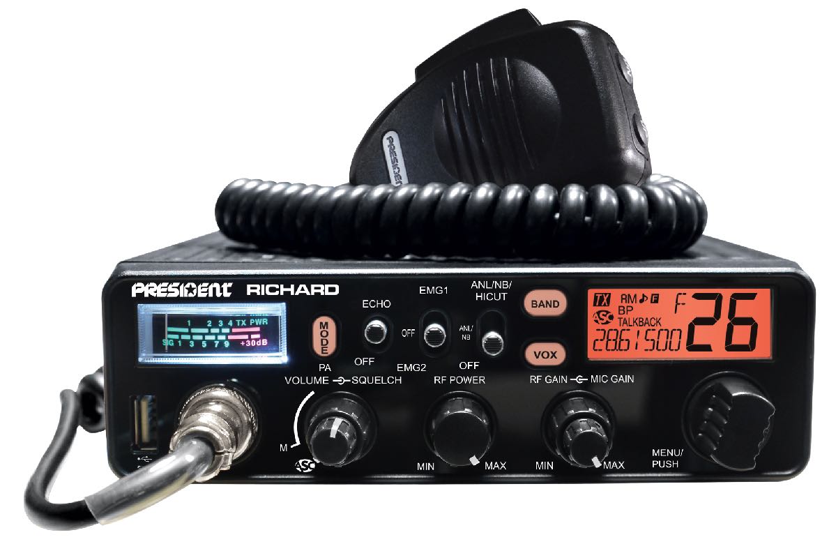 PRESIDENT DIN SIZE 10 METER RADIO WITH FREQUENCY COUNTER RICHARD (RICHARD)