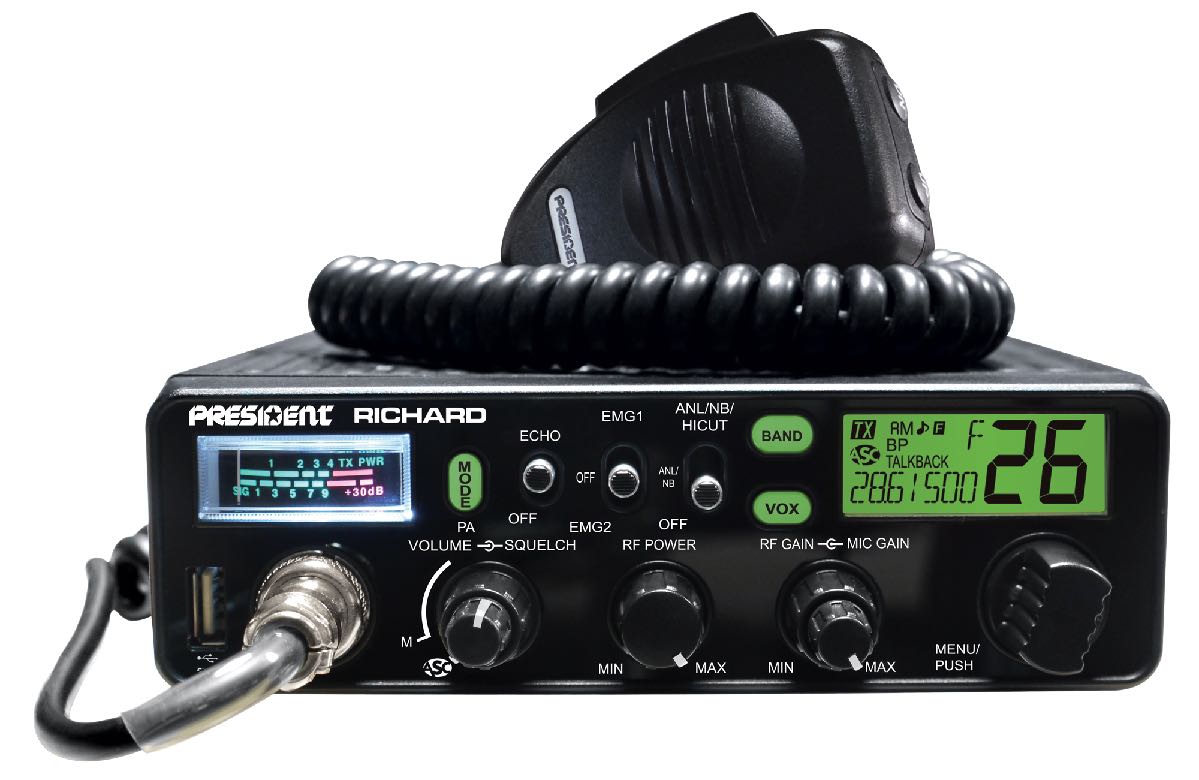 PRESIDENT DIN SIZE 10 METER RADIO WITH FREQUENCY COUNTER RICHARD (RICHARD)