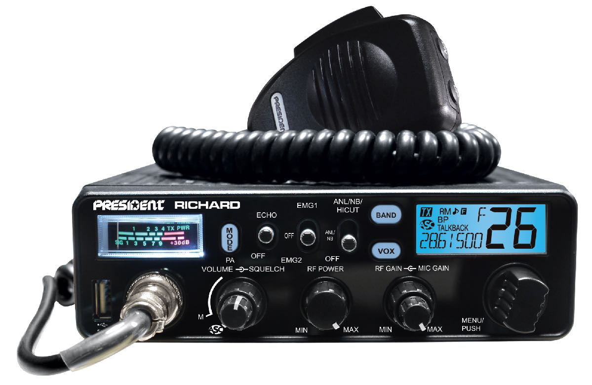 PRESIDENT DIN SIZE 10 METER RADIO WITH FREQUENCY COUNTER RICHARD (RICHARD)