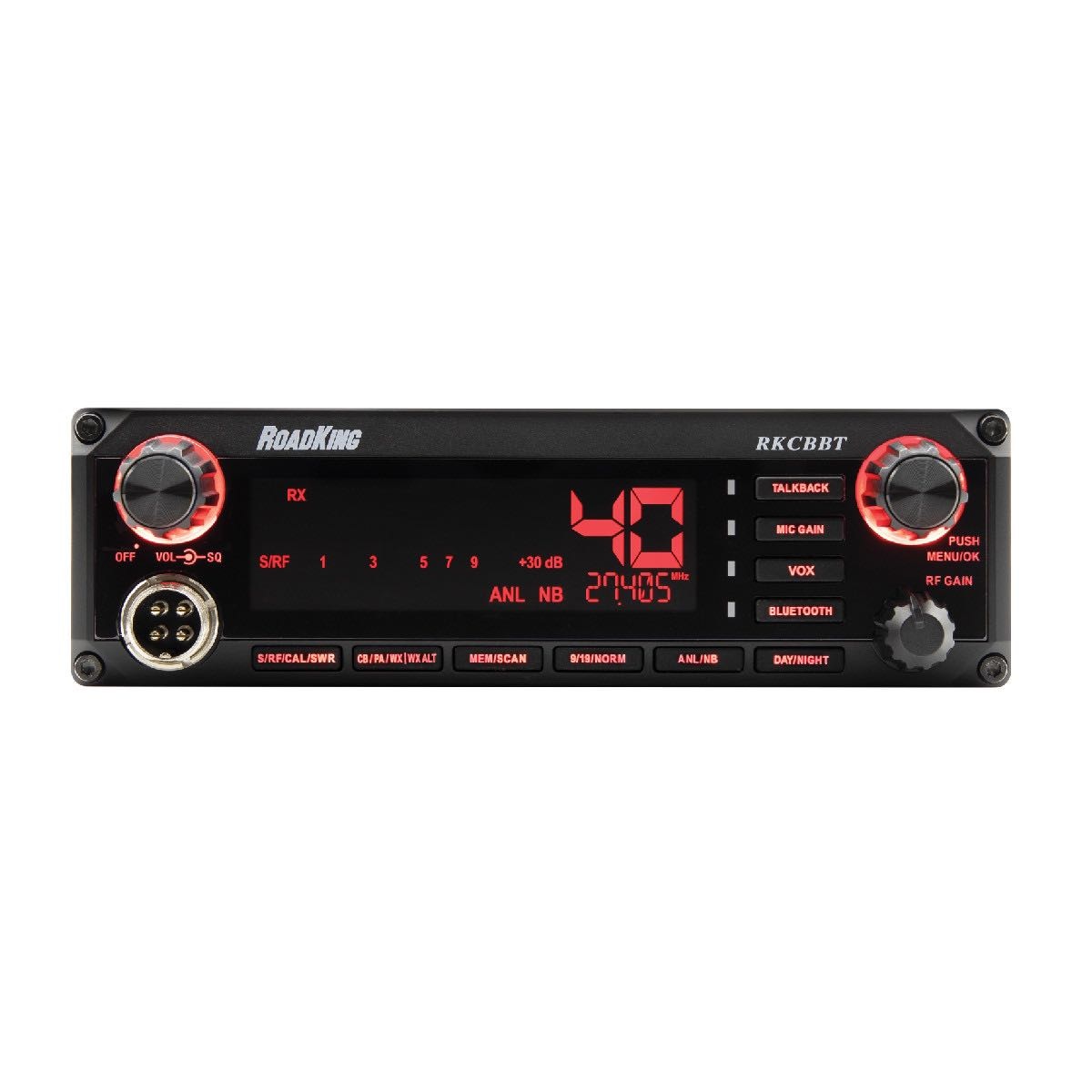 ROADKING VOICE-ACTIVATED HANDS-FREE 40 CHANNEL CB RADIO (RKCBBT)