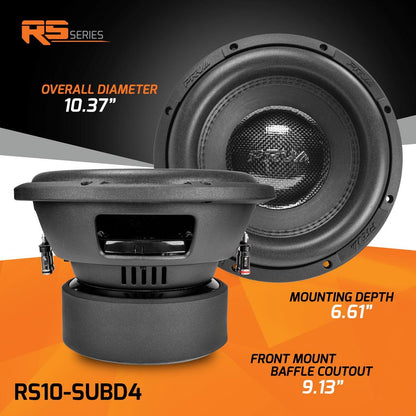 PRV AUDIO 10" 1000 WATT DVC 4 OHM SUBWOOFER (RS10-SUBD4)