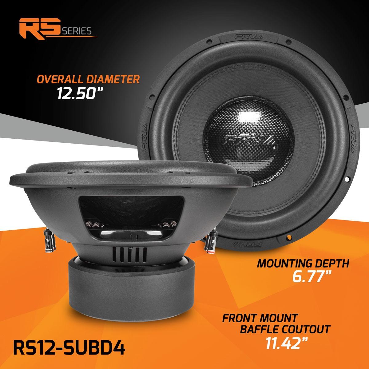 PRV AUDIO 12" 1000 WATT DVC 4 OHM SUBWOOFER (RS12-SUBD4)