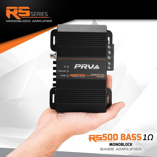 PRV AUDIO -  500 WATT MONO BLOCK CAR AUDIO AMPLIFIER 1 OHM (RS500 BASS 1 OHM) - image 1