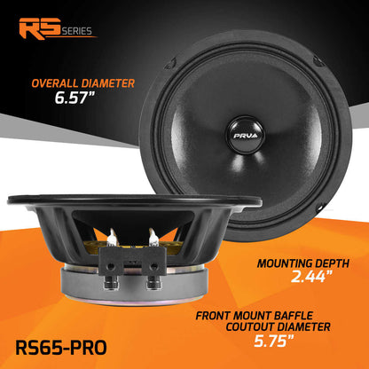 PRV AUDIO - 6.5" FULL RANGE - STAMPED STEEL BASKET - 1" VC - 100W POWER - 4 OHMS (RS65-PRO)
