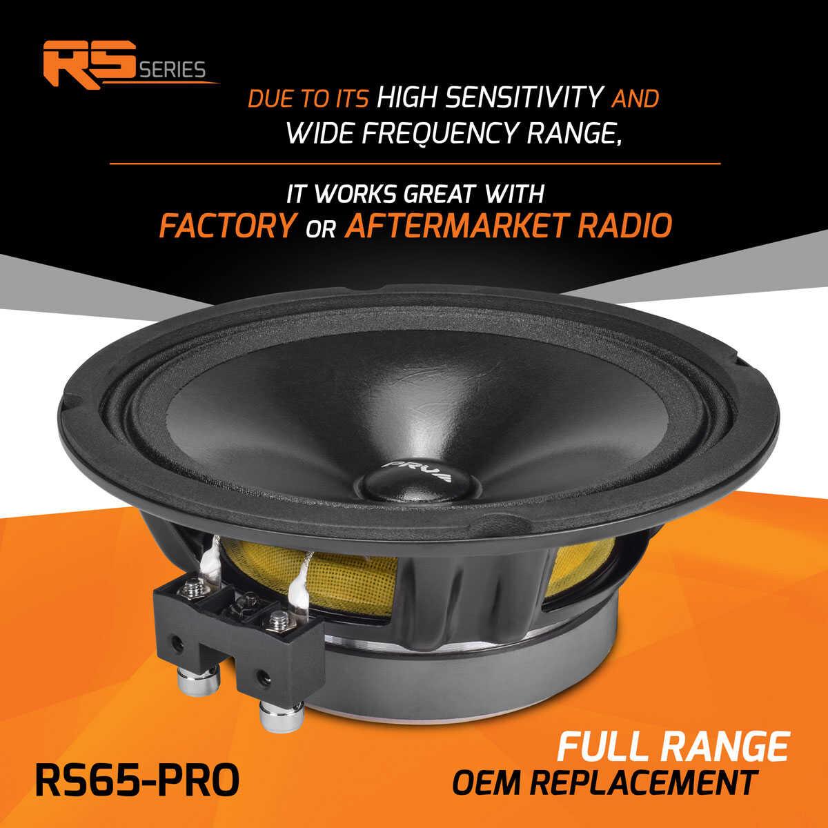 PRV AUDIO - 6.5" FULL RANGE - STAMPED STEEL BASKET - 1" VC - 100W POWER - 4 OHMS (RS65-PRO)