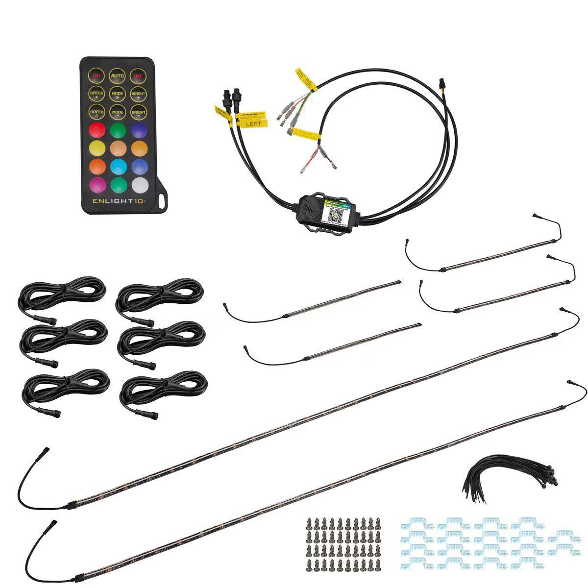 STINGER COLORTRAIL 6 PIECE FLEXIBLE RGB+W LED UNDERBODY KIT ENLIGHT10 APP (RSCUBKIT10)