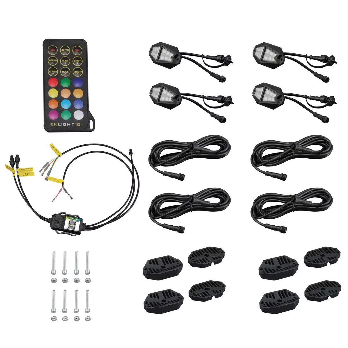 STINGER COLORTRAIL 4 PIECE RGB+W CHASING ROCK LIGHTS ENLIGHT10 APP (RSDK4)
