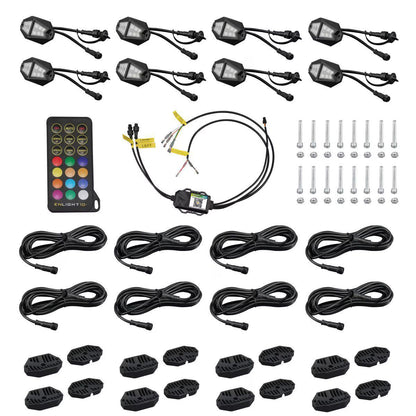 STINGER COLORTRAIL 8 PIECE RGB+W CHASING ROCK LIGHTS ENLIGHT10 APP (RSDK8)