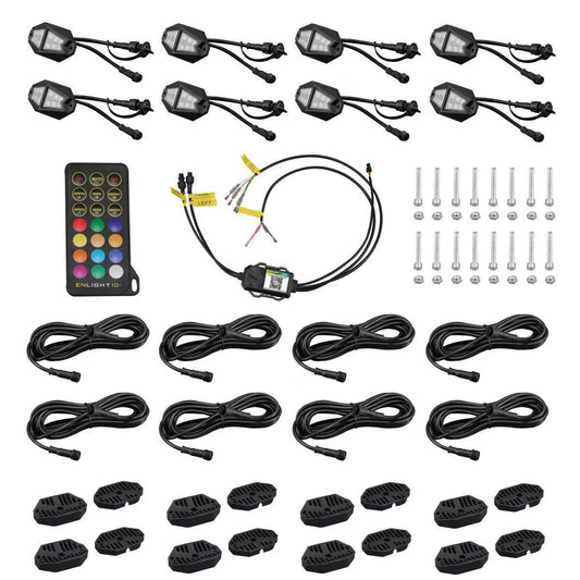 STINGER COLORTRAIL 8 PIECE RGB+W CHASING ROCK LIGHTS ENLIGHT10 APP (RSDK8)