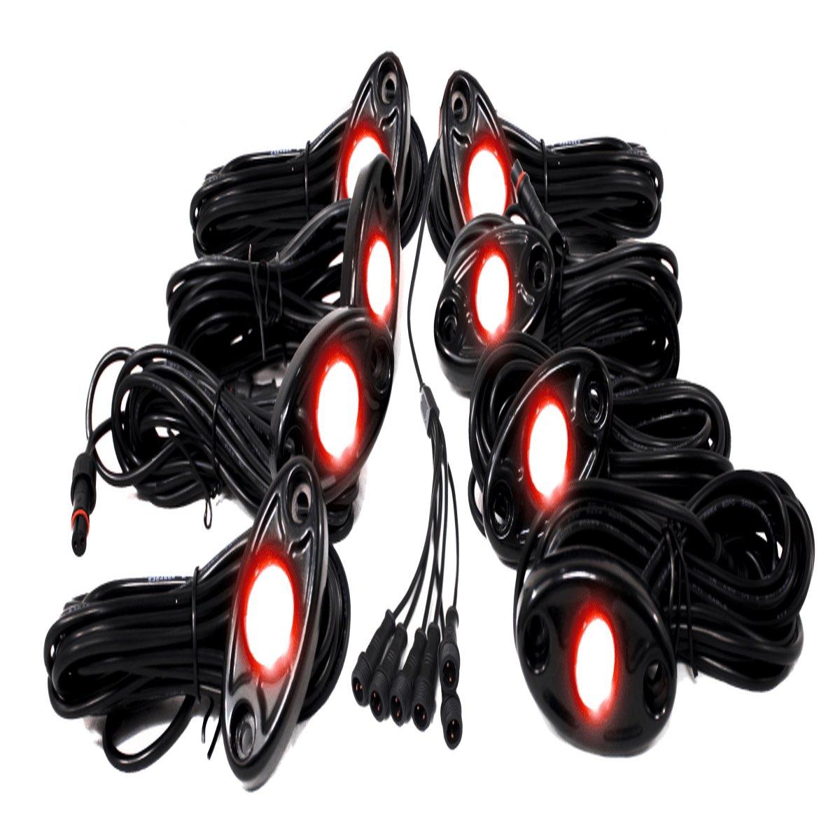 RACE SPORT 8 POD LED ROCK LIGHT KIT (RSLD8KITR)