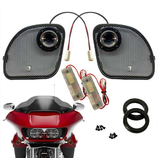 VELOCITY 2015+ ROAD GLIDE FAIRING HORN GRILLS (RZ57H-RG-14)