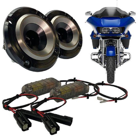 VELOCITY 6.5" GRILLS WITH HORNS FOR TOUR PACK OR LOWER FAIRINGS (RZ75H-LW-TP)