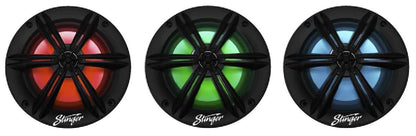 STINGER 6.5" 150 WATT MARINE SPEAKERS RGB LIT BLACK (SEA65RGB B)