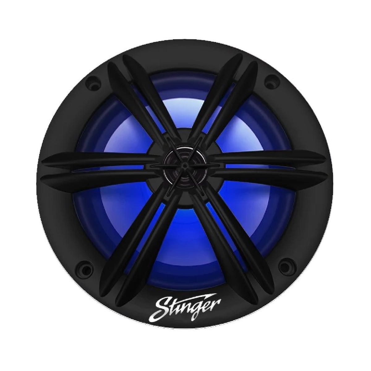 STINGER 6.5" 150 WATT MARINE SPEAKERS RGB LIT BLACK (SEA65RGB B)