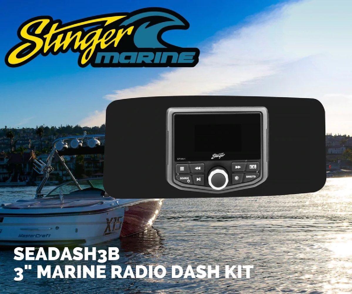STINGER UNIVERSAL MARINE 3" RADIO DASH KIT BLACK (SEADASH3B)