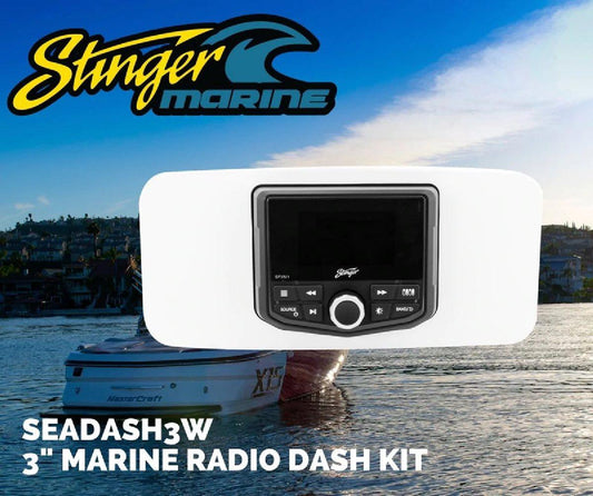 STINGER UNIVERSAL MARINE 3" RADIO DASH KIT WHITE (SEADASH3W)