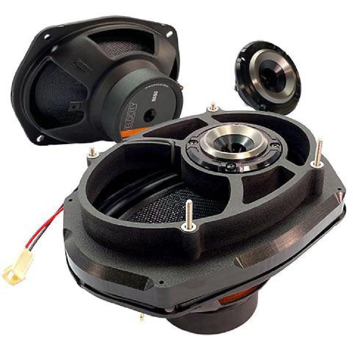 VELOCITY OVERDRIVE 2014+ HARLEY 6X9 HORN COMPONENT KIT FOR FACTORY 5X7 SPEAKER LIDS (SPK-14-5X7-OVERDRIVE)