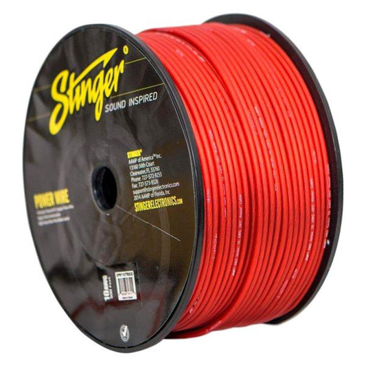 STINGER 10 GAUGE 250' RED TRUE GAUGE POWER/GROUND PURE COPPER WIRE (SPW110TR)