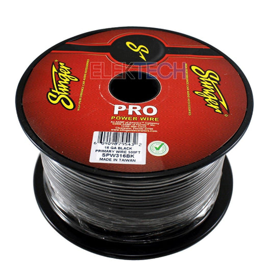 STINGER 16 GAUGE 500' BLACK TRUE GAUGE PRIMARY WIRE (SWP316BK)