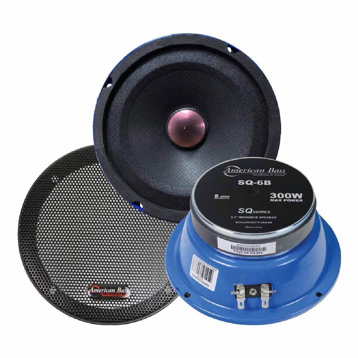 AMERICAN BASS 6.5" 300 WATT MIDRANGE (SQ6B)