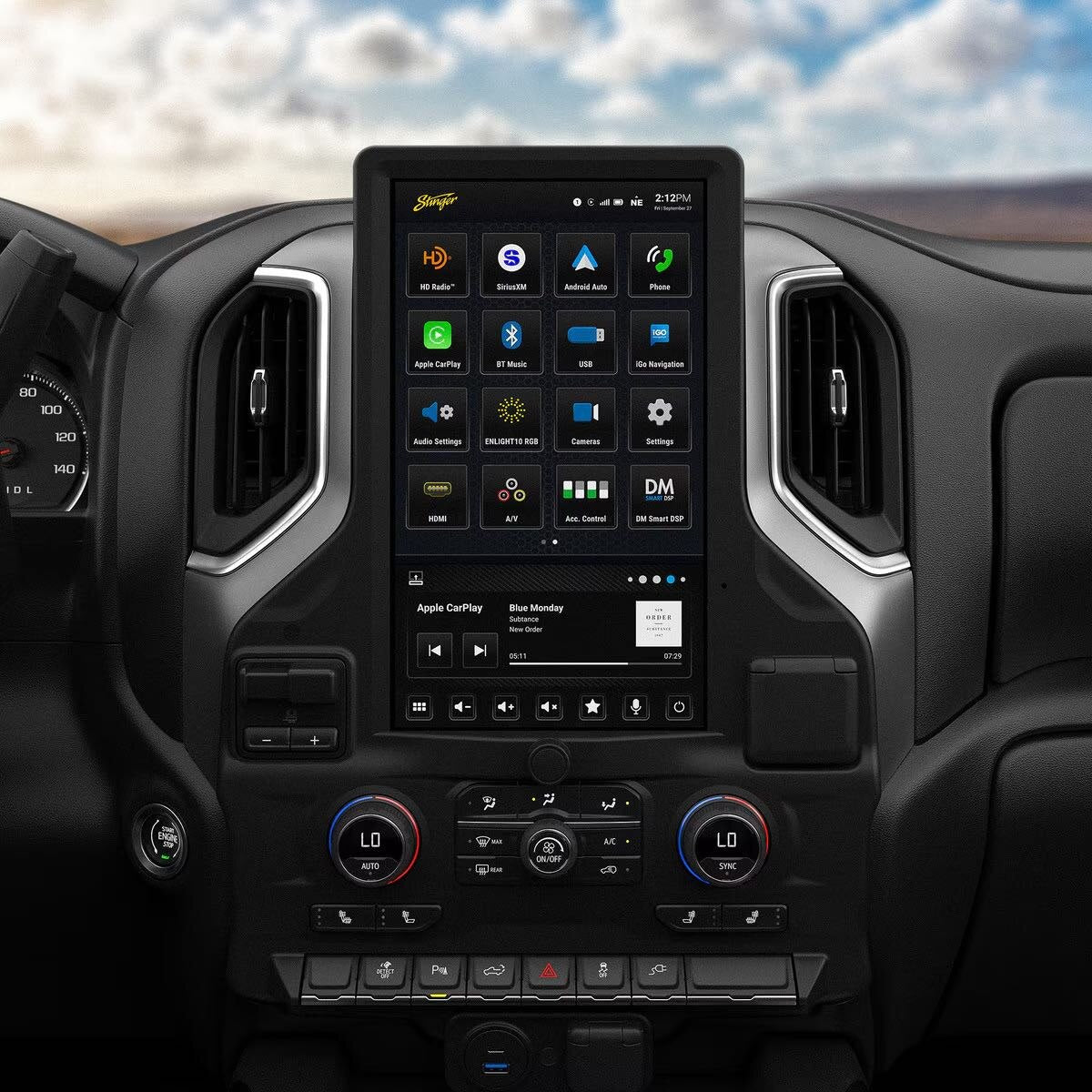 STINGER 12.8" CHEVY/GMC 19-23 SIERRA/SILVERADO WIRELESS CARPLAY & ANDROID AUTO OEM STYLE MOUNTING (SRX-GM1912) - image 1