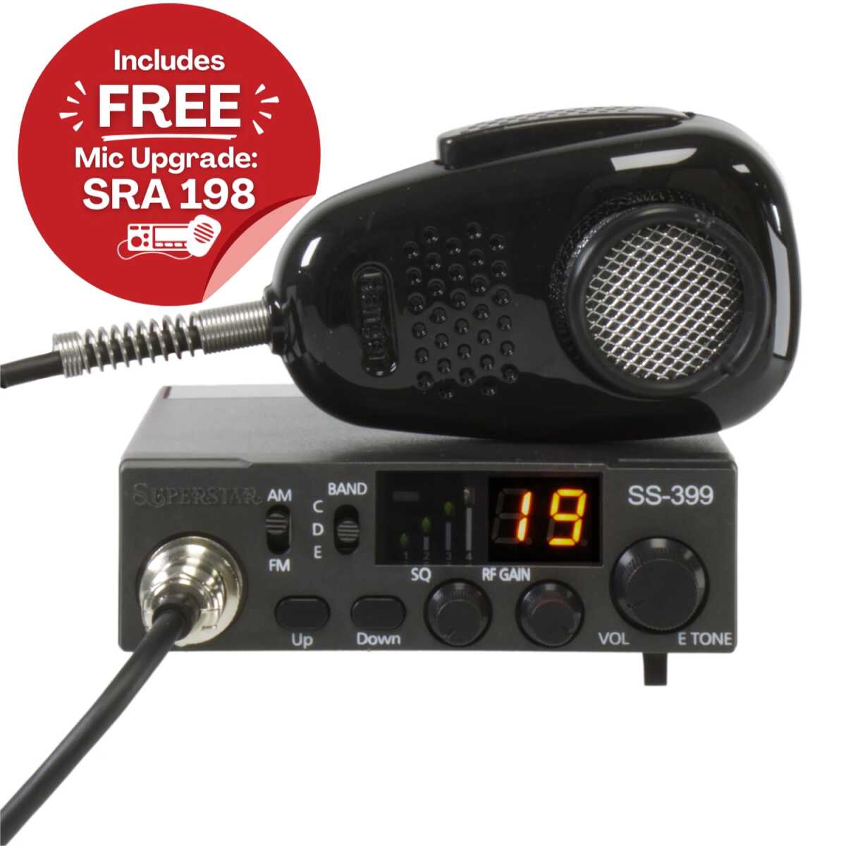 RANGER ULTRA COMPACT 10 METER RADIO WITH NOISE CANCELING MIC (SS399)