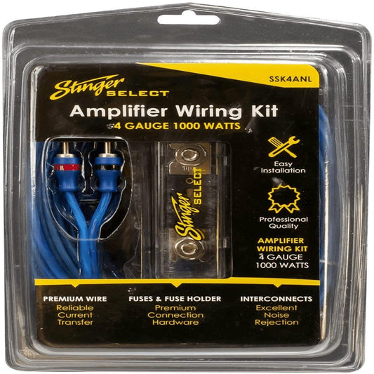 STINGER SELECT 4 GAUGE CCA 1000 WATT AMP KIT (SSK4ANL)