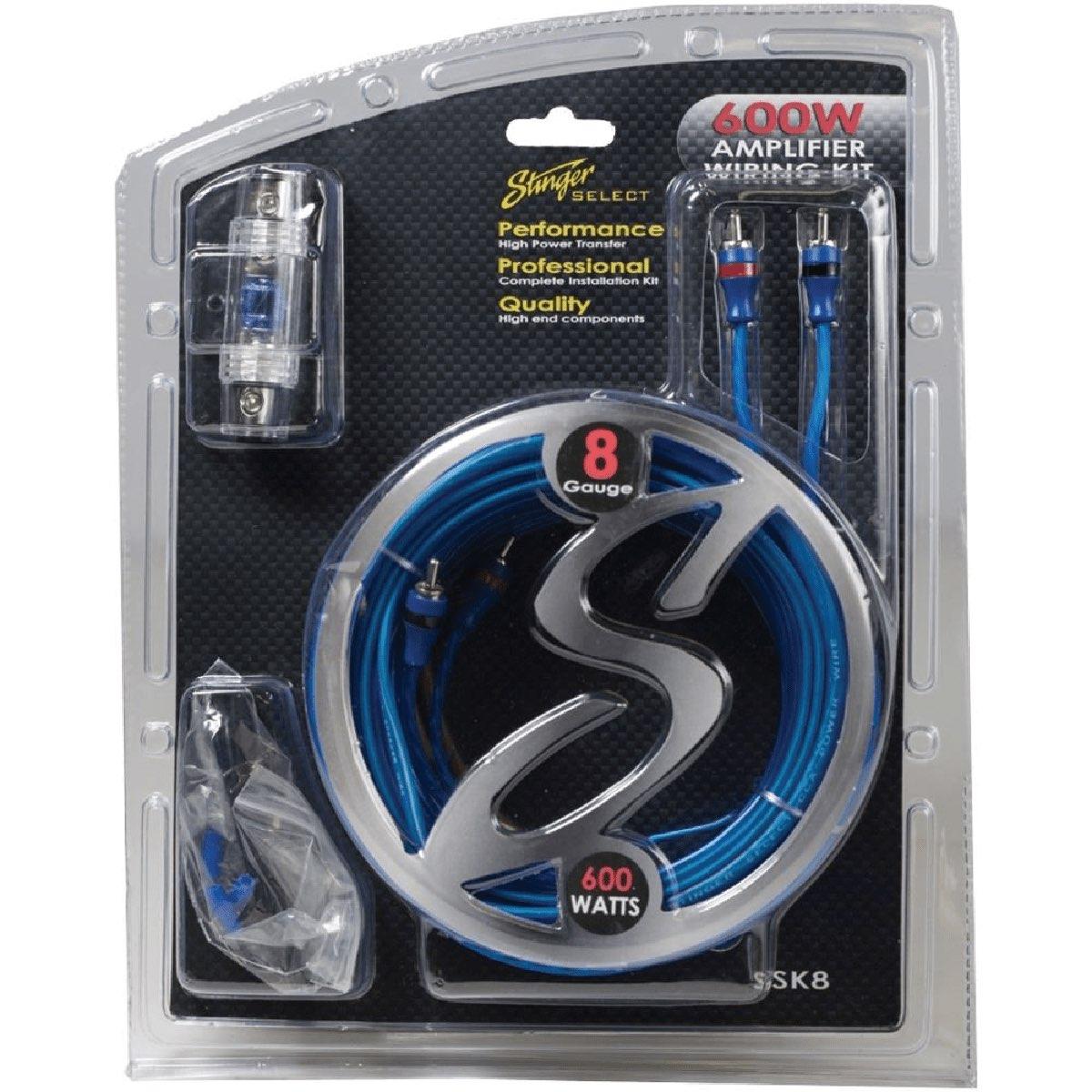 STINGER SELECT 8 GAUGE CCA 600 WATT AMP KIT (SSK8)