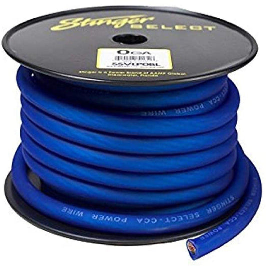 STINGER SELECT 0 GAUGE CCA MATTE BLUE WIRE 50' (SSVLP0BL)