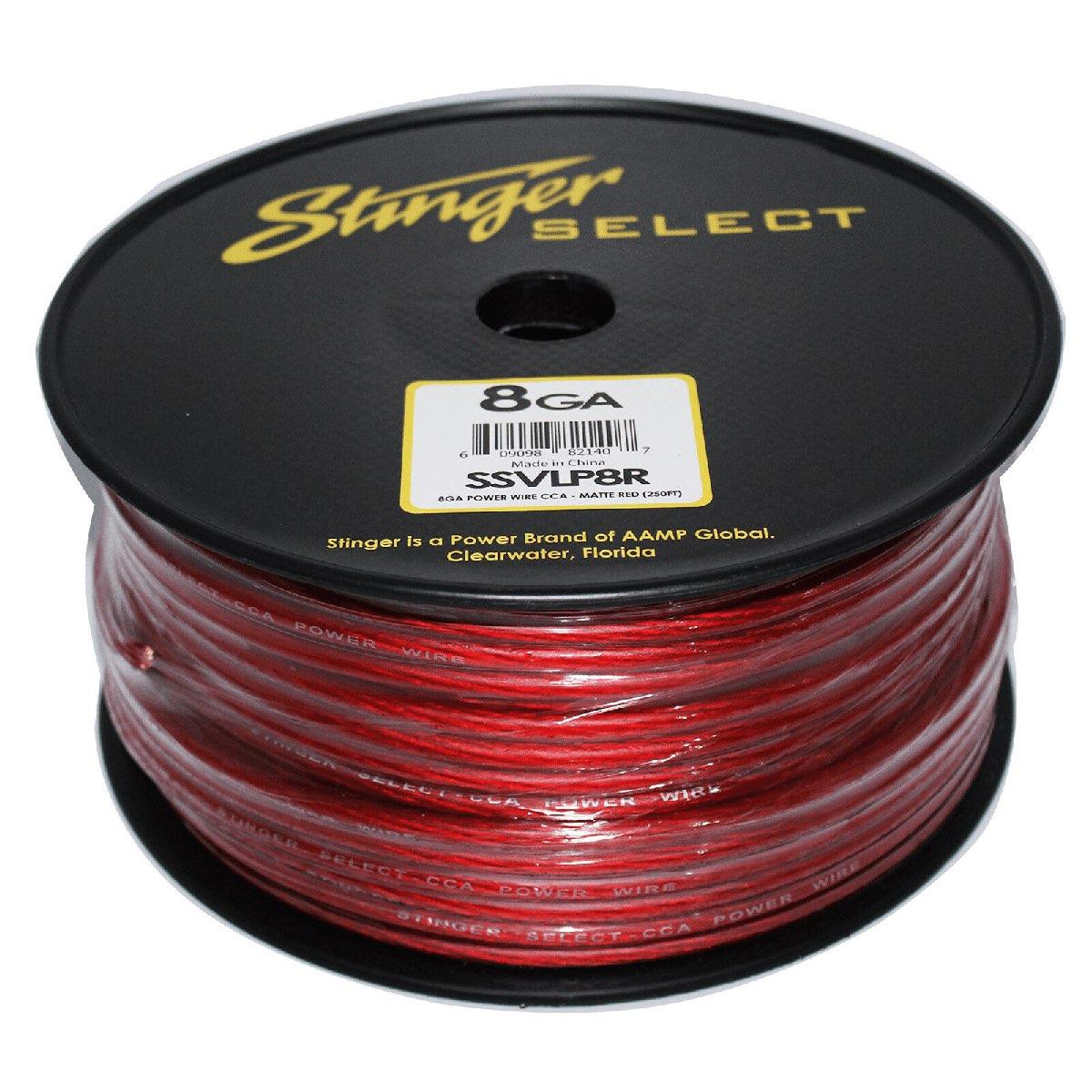 STINGER SELECT 8 GAUGE CCA MATTE RED WIRE 250' (SSVLP8R)