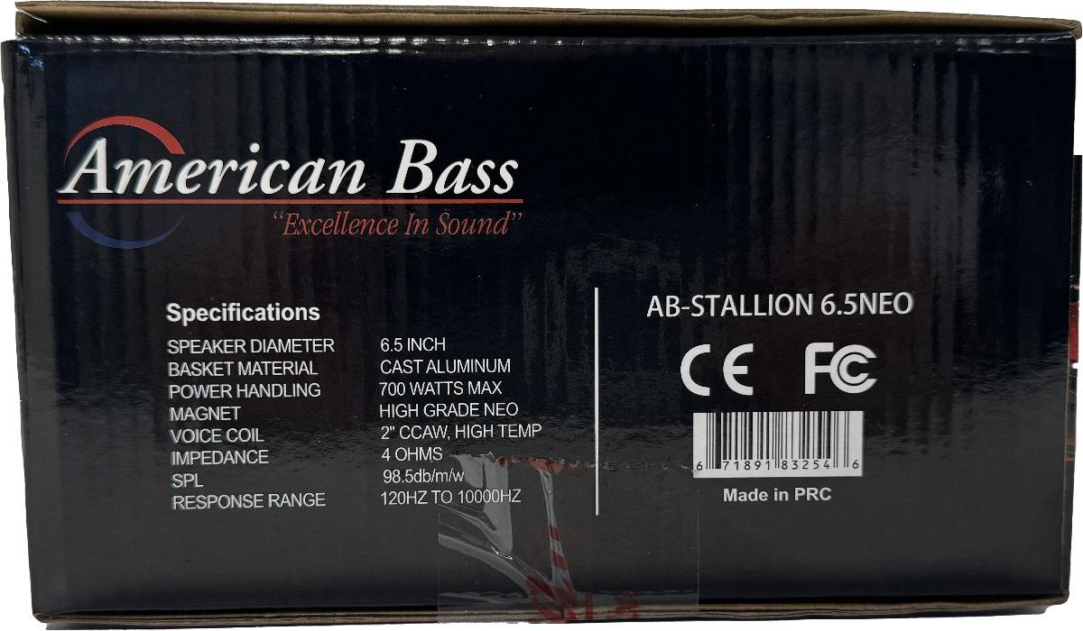 AMERICAN BASS 6.5" 700 WATT NEO MIDRANGE (STALLION 6.5 NEO)