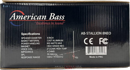 AMERICAN BASS 8" 800 WATT NEO MIDRANGE (STALLION 8 NEO)