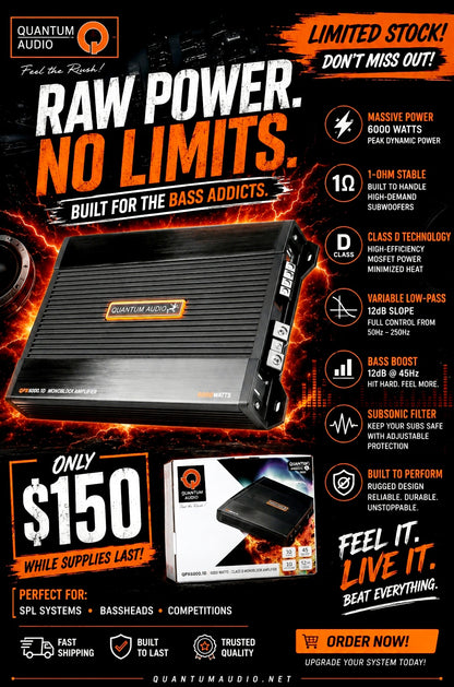 QUANTUM AUDIO 6000 WATT MONO BLOCK AMPLIFIER