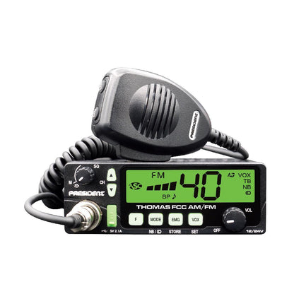 PRESIDENT FCC AM/FM CB RADIO WITH LARGE COLOR CHANGING DISPLAY NO WARRANTY (THOMAS)