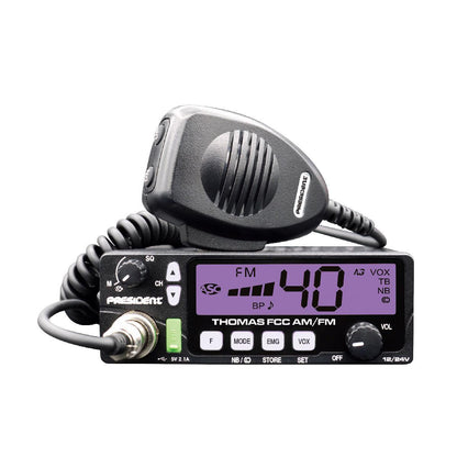 PRESIDENT FCC AM/FM CB RADIO WITH LARGE COLOR CHANGING DISPLAY NO WARRANTY (THOMAS)