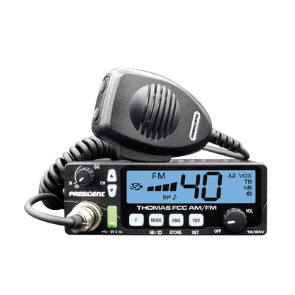 PRESIDENT FCC AM/FM CB RADIO WITH LARGE COLOR CHANGING DISPLAY NO WARRANTY (THOMAS)