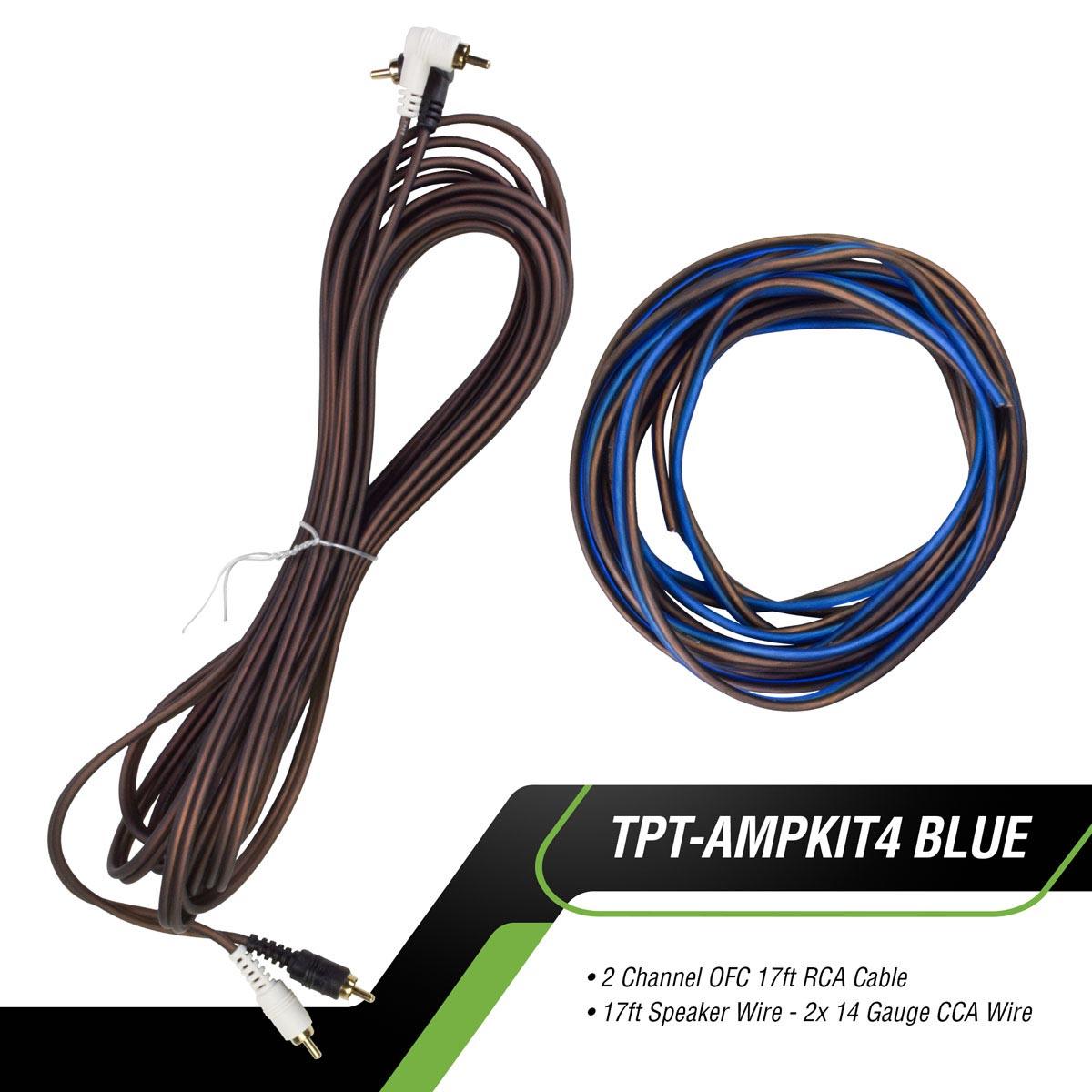 TIMPANO 4 GAUGE AMPLIFIER INSTALLATION KIT BLUE WIRE (TPT-AMPKIT4BLUE)