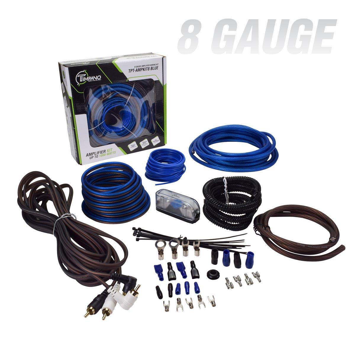 TIMPANO 8 GAUGE AMPLIFIER KIT BLUE WIRE (TPT-AMPKIT8BLUE)