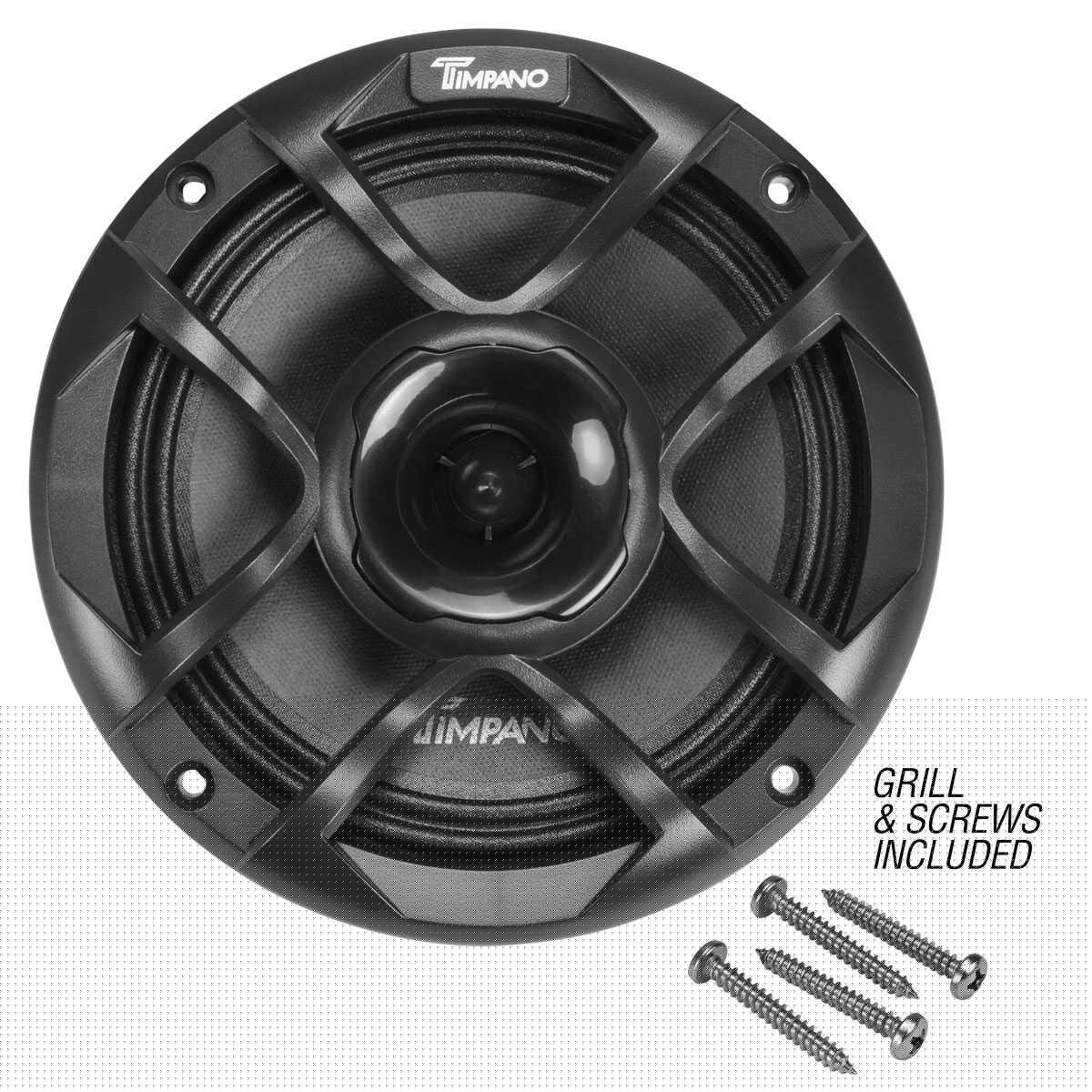 TIMPANO - 6.5" COAXIAL SPEAKER STAMPED STEEL BASKET 600 WATTS POWER 4 OHM (TPT-CX6-4 TPRO)
