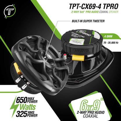 TIMPANO - 6X9" COAXIAL SPEAKER STAMPED STEEL BASKET 650 WATTS POWER 4 OHM (TPT-CX69-4 TPRO)