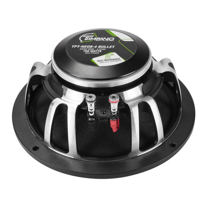 TIMPANO 8" 750 WATT MID RANGE SPEAKER NEODYMIUM 4 OHMS (TPT-NEO8-4BULLET)