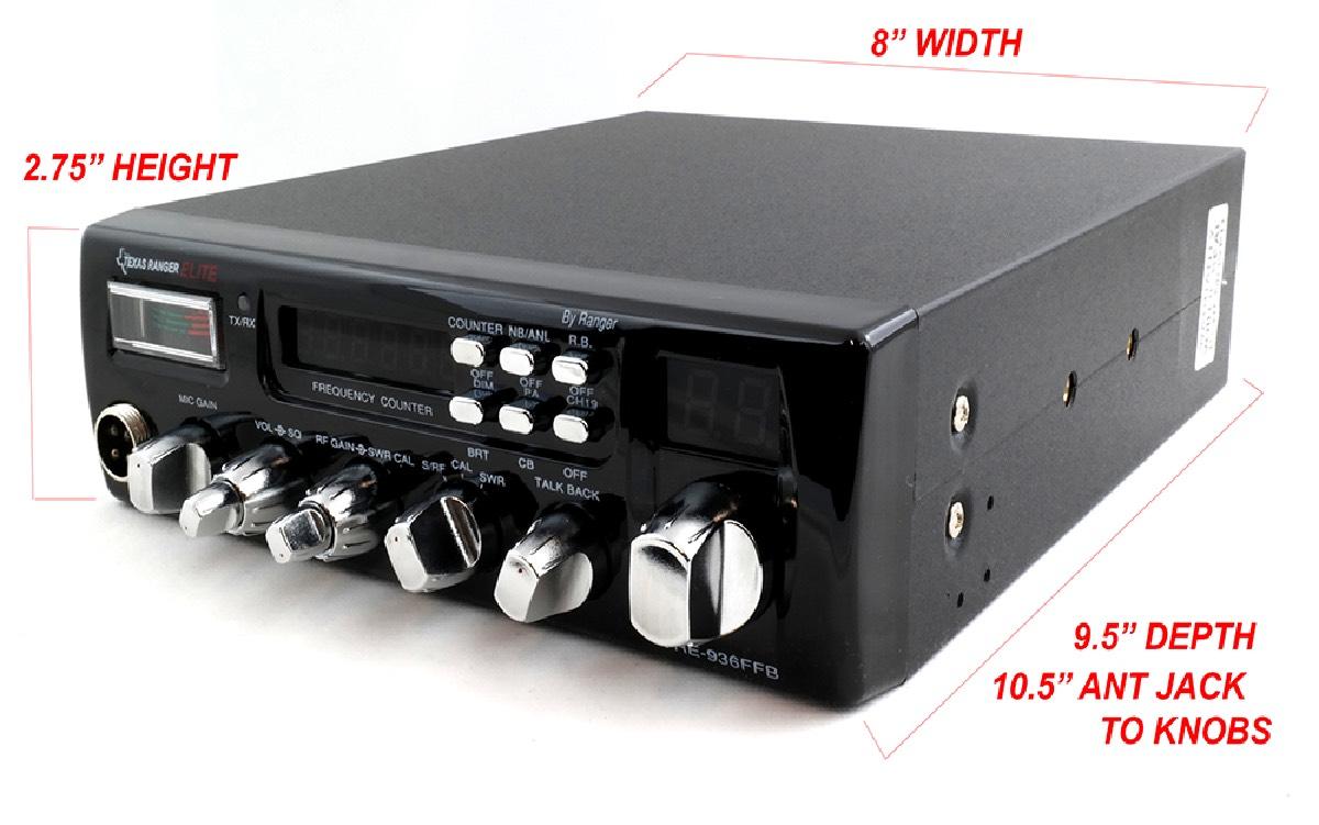 TEXAS RANGER 40 CHANNEL CB RADIO WITH FREQUENCY COUNTER FACTORY REPAIR WARRANTY ONLY (TRE-936FFB)