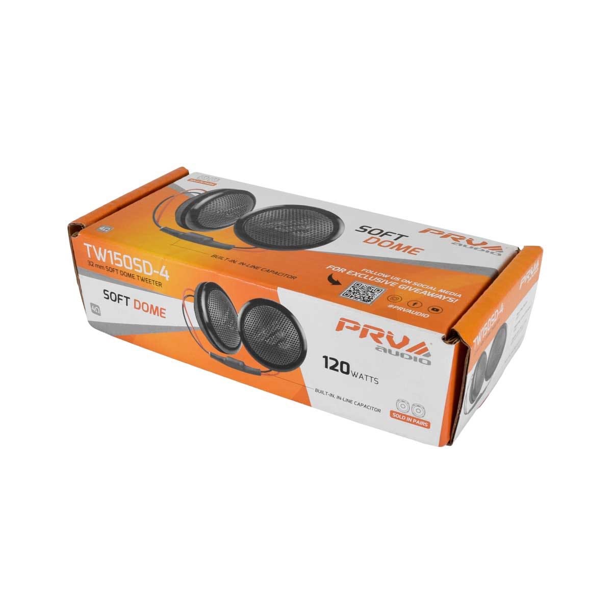 PRV AUDIO - 120 WATT SOFT SILK DOME TWEETERS WITH BUILT-IN CAPACITOR (TW150SD-4)