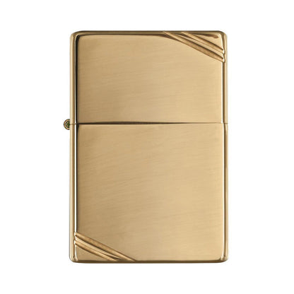 Zippo Windproof Lighter Vintage High Polish Brass W/slashes