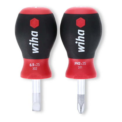 Wiha Softfinish Stubby Slotted And Phillips Screwdriver Set (2 Piece Set)