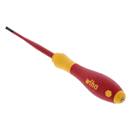 Wiha Insulated Slimline Slotted Screwdriver With Cushion Grip 3.5mm X 100mm